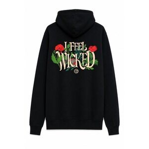 Old Navy Wicked Hoodie Women M Black Floral I Feel Wicked Graphic Whimsigoth